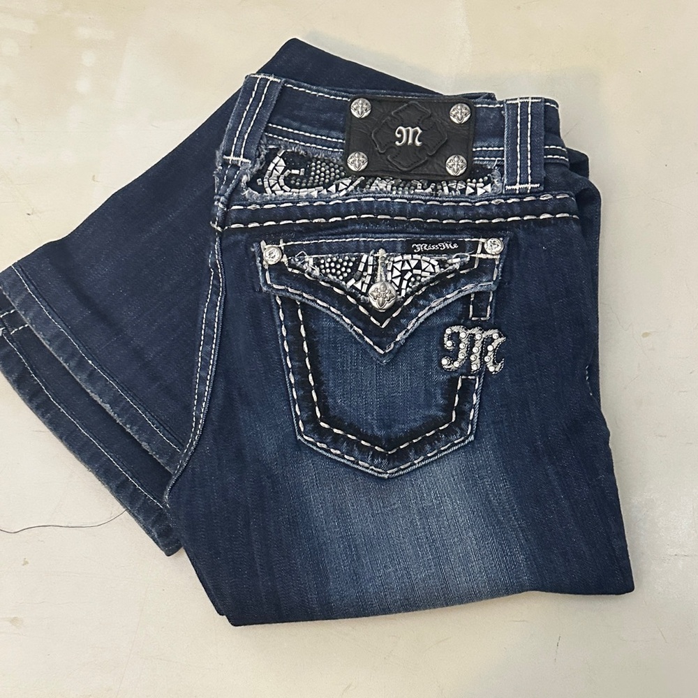 Miss Me Dark Blue Embellished Jeans